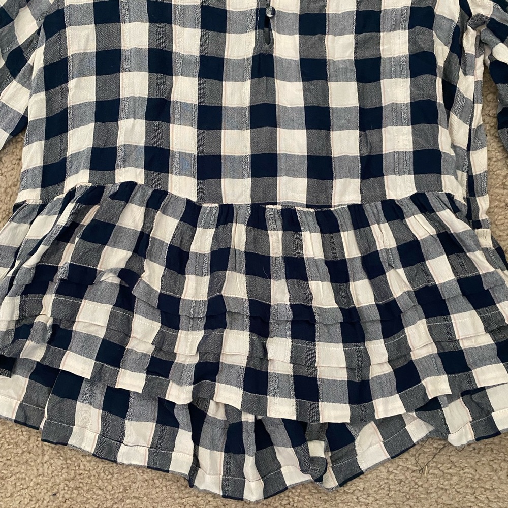 American Eagle Plaid Peplum Blouse - Picture 2 of 4